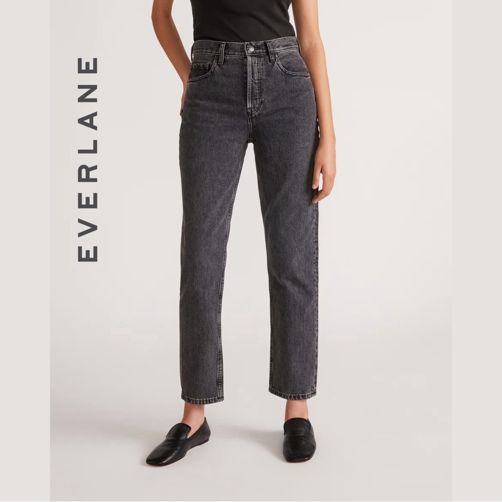 Everlane high rise straight jeans ankle black Size 24